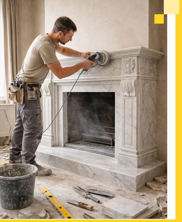 Изготовление и установка мраморных каминов в Дюртюли под ключ