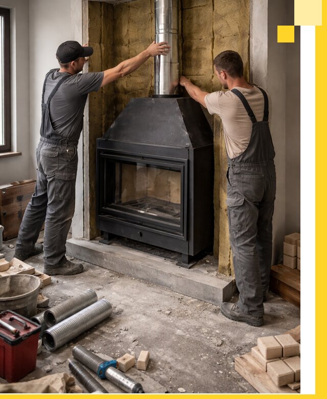 Изготовление и монтаж закрытых каминов в Дюртюли под ключ