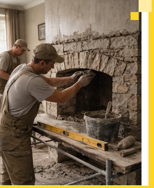 Изготовление каминов под ключ в Дюртюли, монтаж и отделка