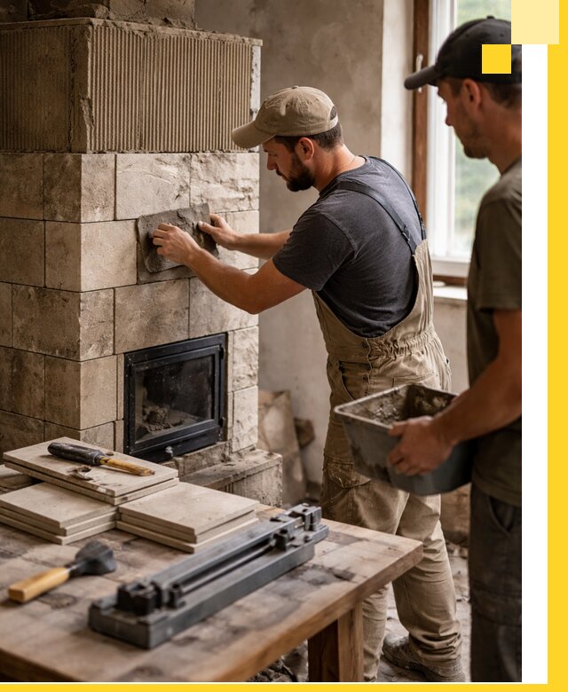 Профессиональная облицовка печей в Дюртюли: керамика и камень