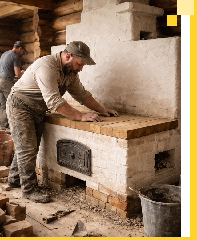 Проектирование и установка русской печи с лежанкой в Дюртюли