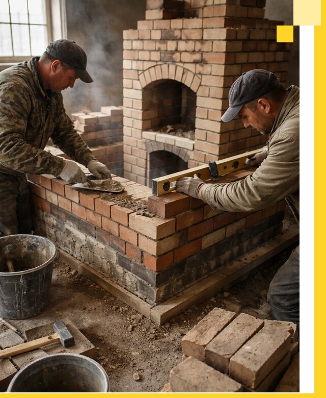 Изготовление и монтаж печей и каминов из кирпича в Дюртюли