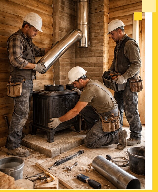 Профессиональный монтаж банных печей и дымоходов в Дюртюли