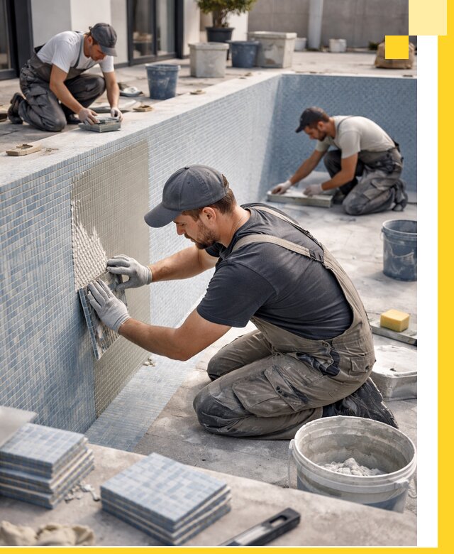 Облицовка бассейнов в Дюртюли плитка мозаика гидроизоляция