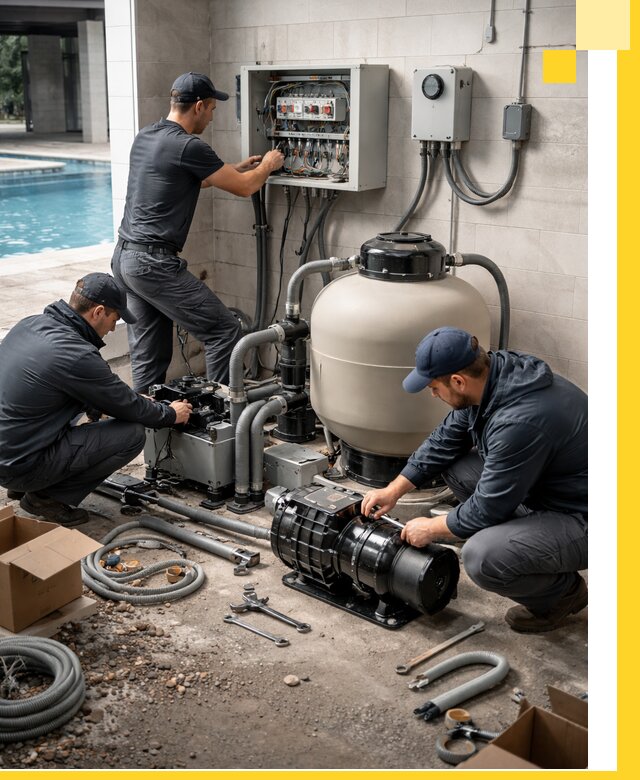 Профессиональный монтаж оборудования для бассейнов в Дюртюли