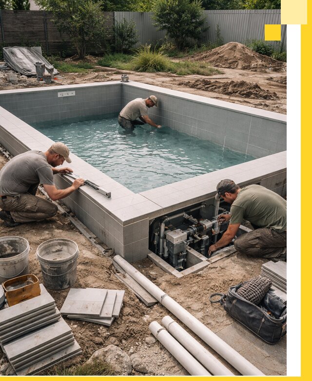 Строительство и монтаж бассейнов для дачи под ключ в Дюртюли