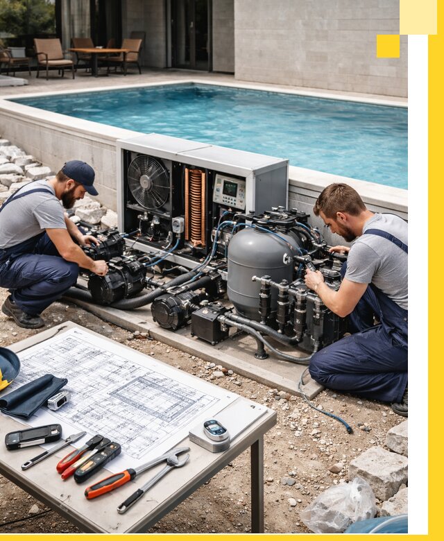 Проектирование и монтаж бассейнов с подогревом в Дюртюли