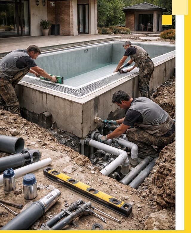 Строительство переливных бассейнов в Дюртюли под ключ