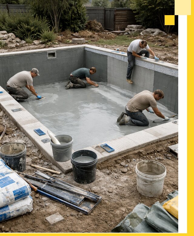 Изготовление и монтаж чаши бассейна под ключ в Дюртюли