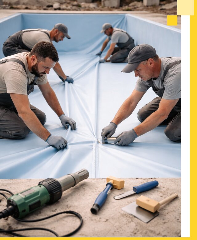 ПВХ пленка для бассейнов с монтажом и гарантией в Дюртюли