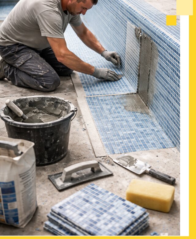 Укладка и ремонт мозаики для бассейнов под ключ в Дюртюли