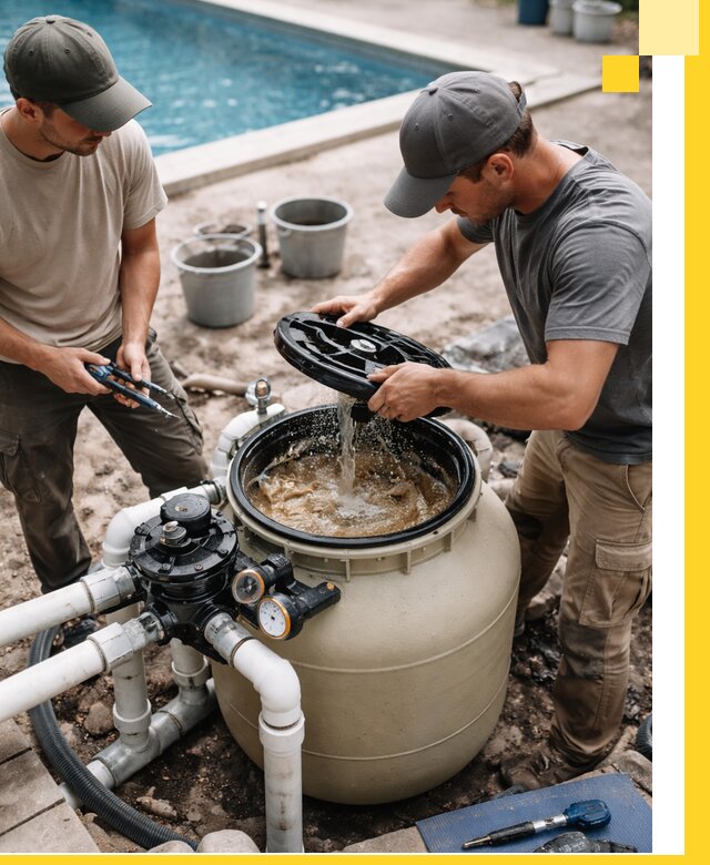 Установка и обслуживание песочных фильтров для бассейнов в Дюртюли