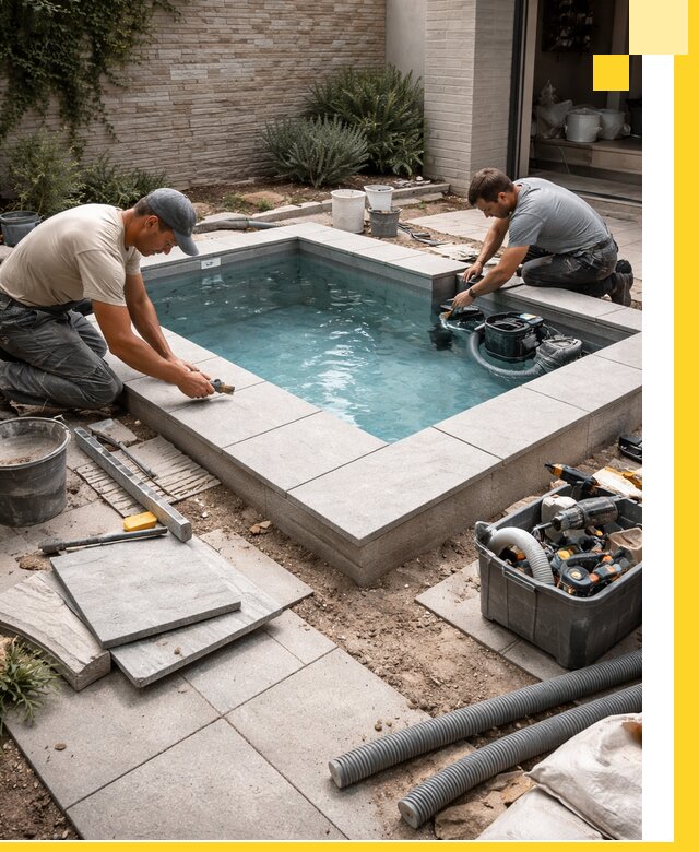 Мини бассейны под ключ в Дюртюли, дизайн и установка