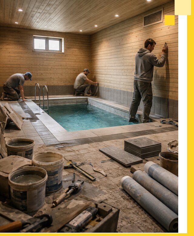 Строительство бани с бассейном и сауной под ключ в Дюртюли