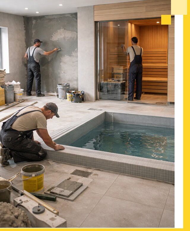 Проектирование и строительство сауны с бассейном в Дюртюли
