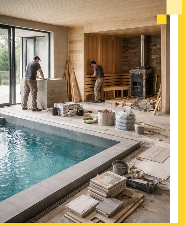 Проектирование и строительство бань с бассейном в Дюртюли