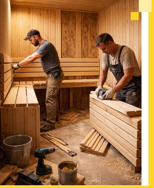 Профессиональный комплексный ремонт саун под ключ в Дюртюли