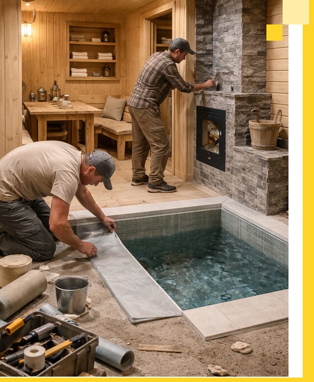 Строительство бань с комнатой отдыха под ключ в Дюртюли