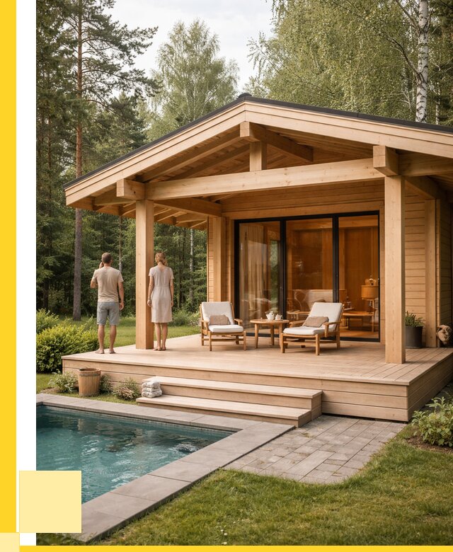 Бани с террасой под ключ в Дюртюли от 625500 р. | ЭриданДюр