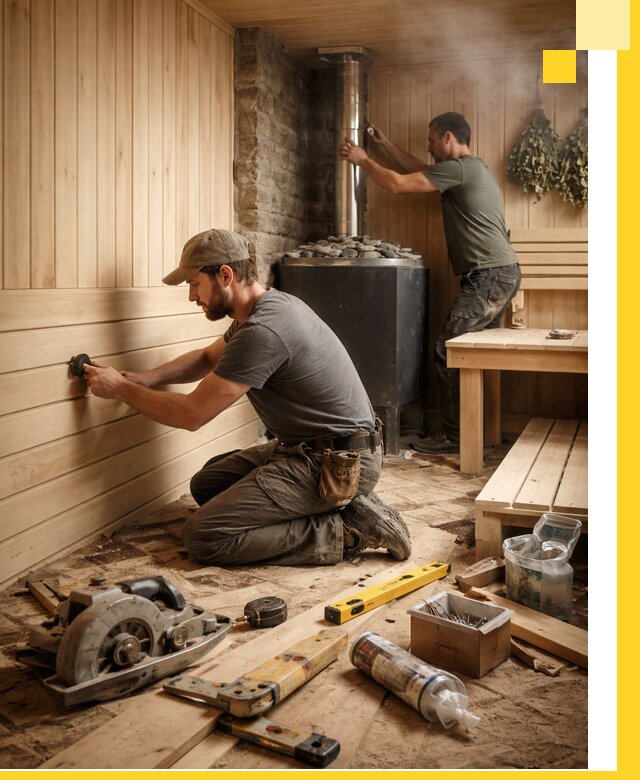 Полное строительство и оснащение парных под ключ в Дюртюли