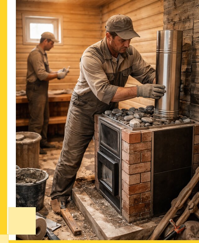 Монтаж печи в бане под ключ в Дюртюли от 20850 р. | ЭриданДюр