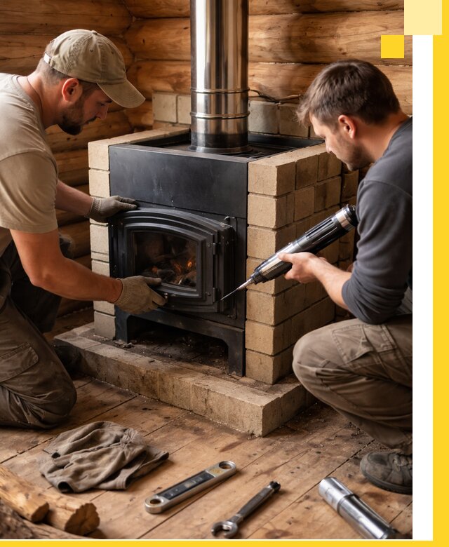 Монтаж и установка печи в бане под ключ с гарантией в Дюртюли