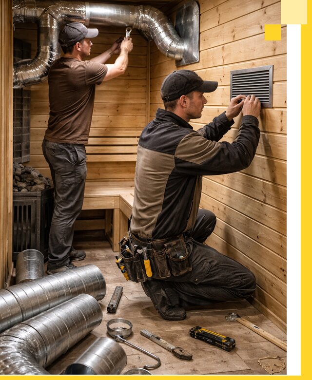 Проектирование и монтаж вентиляции бани в Дюртюли под ключ