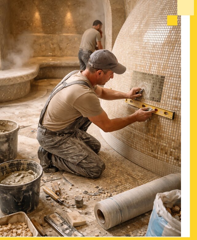 Хамам под ключ в Дюртюли: проектирование, строительство, отделка