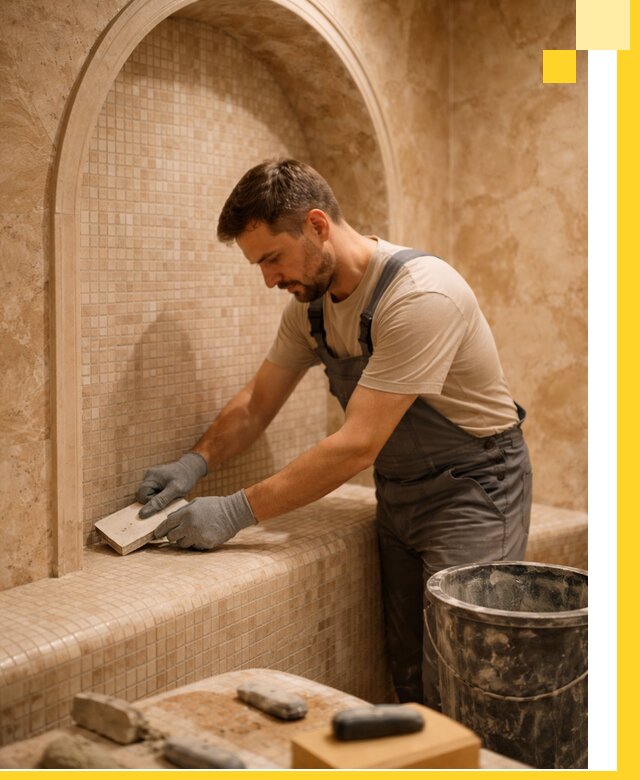 Профессиональная отделка хамамов с мозаикой под ключ в Дюртюли