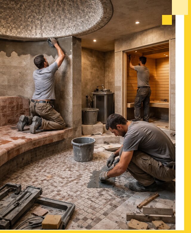 Проект и строительство хамама бани и сауны под ключ в Дюртюли