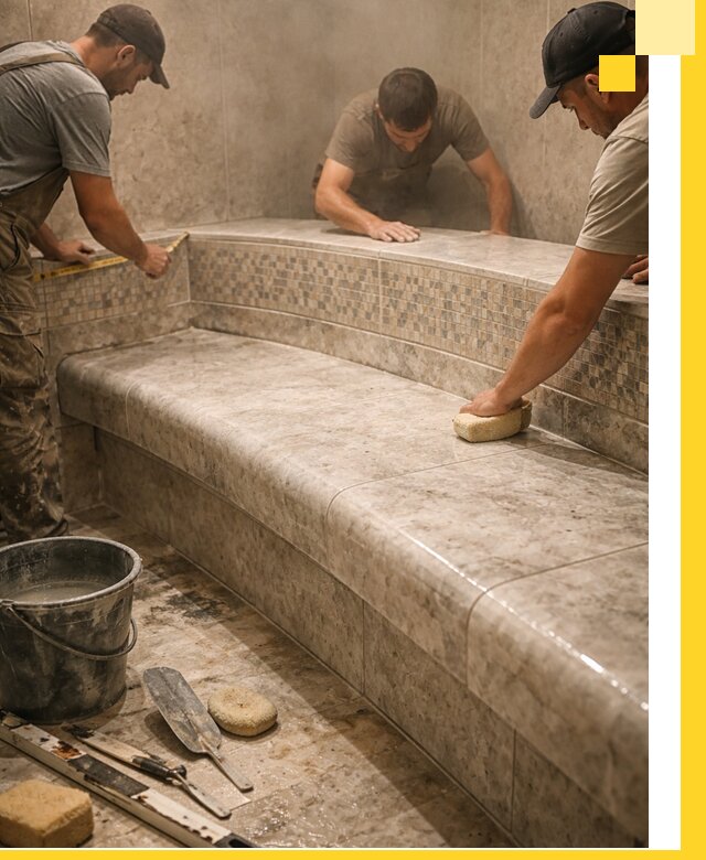 Изготовление и установка сидений для хамама в Дюртюли