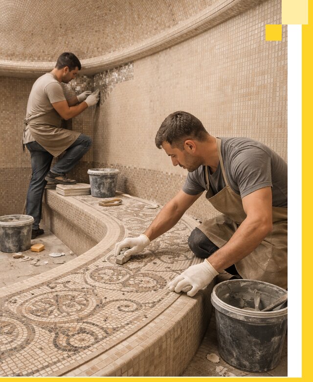 Плитка для хамама в Дюртюли, укладка, подбор и поставка